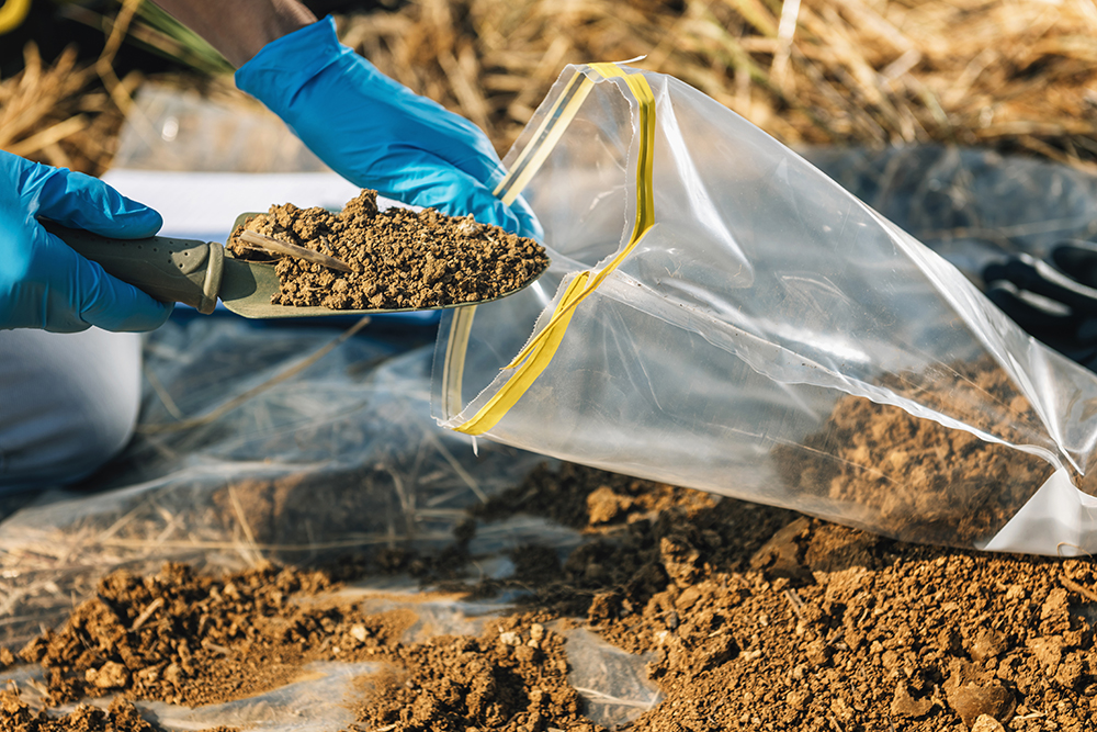 Collecting soil samples